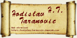 Hodislav Taranović vizit kartica